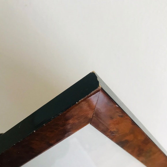 Signed vintage Leaf Art Framed in Lacquered Burled Wood - Picture 5 of 13